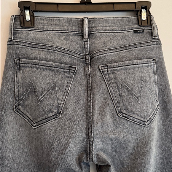 MOTHER The Rascal Sliced up Heel in Digging up Dirt 24 Flare Jeans Grey - Picture 6 of 14